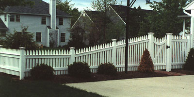 Cedar Picket Fencing by Elyria fence