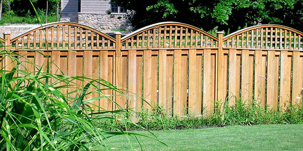 Good Neighbor Cedar Shadowbox Privacy Fencing with lattice by Elyria Fence