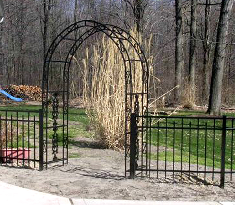 ornamental aluminum arbor by elyria fence