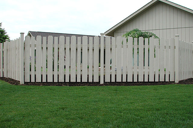 White Cedar Wood Spaced Classic Contemporary Fence by Elyria Fence