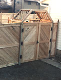 wood privacy fence with diagonal board pattern by elyria fence