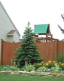 scalloped white cedar wood privacy fence by elyria fence