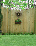 privacy scalloped white cedar wooden picket fence by elyria fence