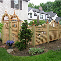 Remodeler of the Year Winning Design, Arched & Scalloped Square Lattice Wood Fence