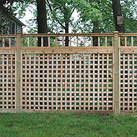 Square Lattice Wood Fence by Elyria Fence