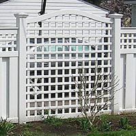 Arched Vinyl Square Lattice by Elyria Fence